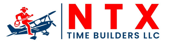 A red and blue logo for the north time building.